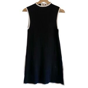 DISSH Ribbed Knit Mini Dress Women’s Size XS Sleeveless Black White Contrast